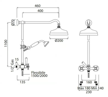 HOPKINS - Wall-mounted shower panel with overhead shower by Park Avenue - view 3
